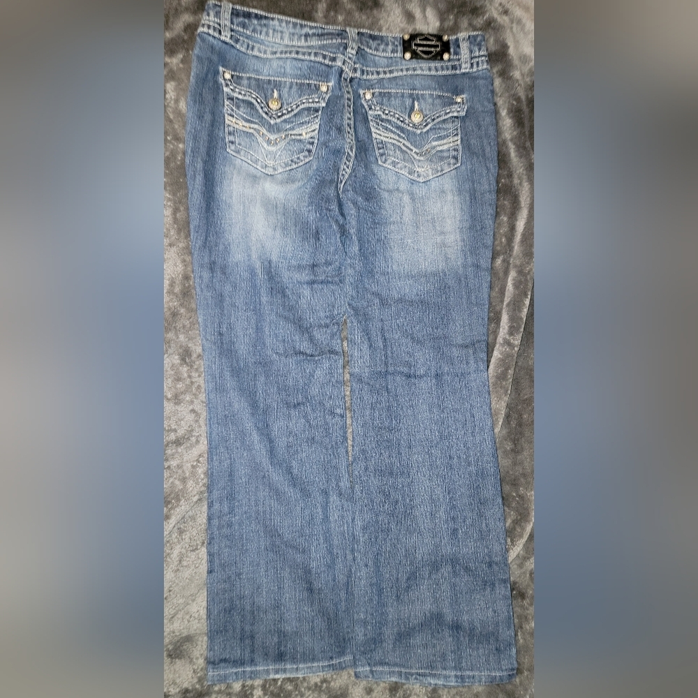 Harley-Davidson Women's Denim Straight Leg Jeans - Picture 2 of 14